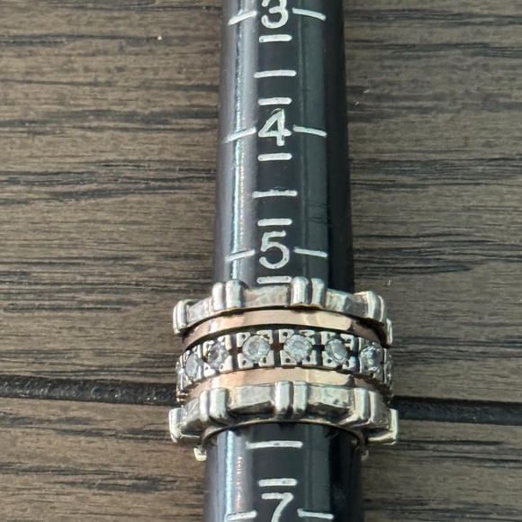 Designer S.N. 14k 925 Spinner CZ Ring
Signed Ring Sz 5.75 - Picture 2 of 4